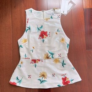 Sequined embroidered floral top size XS